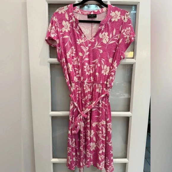 Lane Bryant Cabo Flower Flutter-Sleeve V-Neck Knit Swing Dress Plus Size 14/16 - Picture 4 of 13